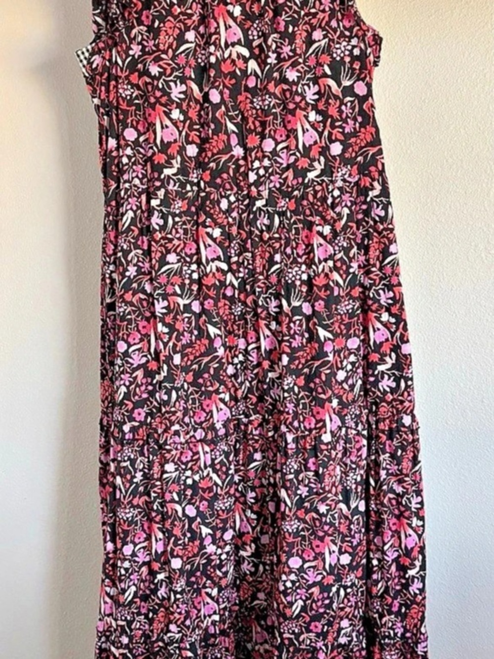 Floral Maxi Dress in Black & Pink